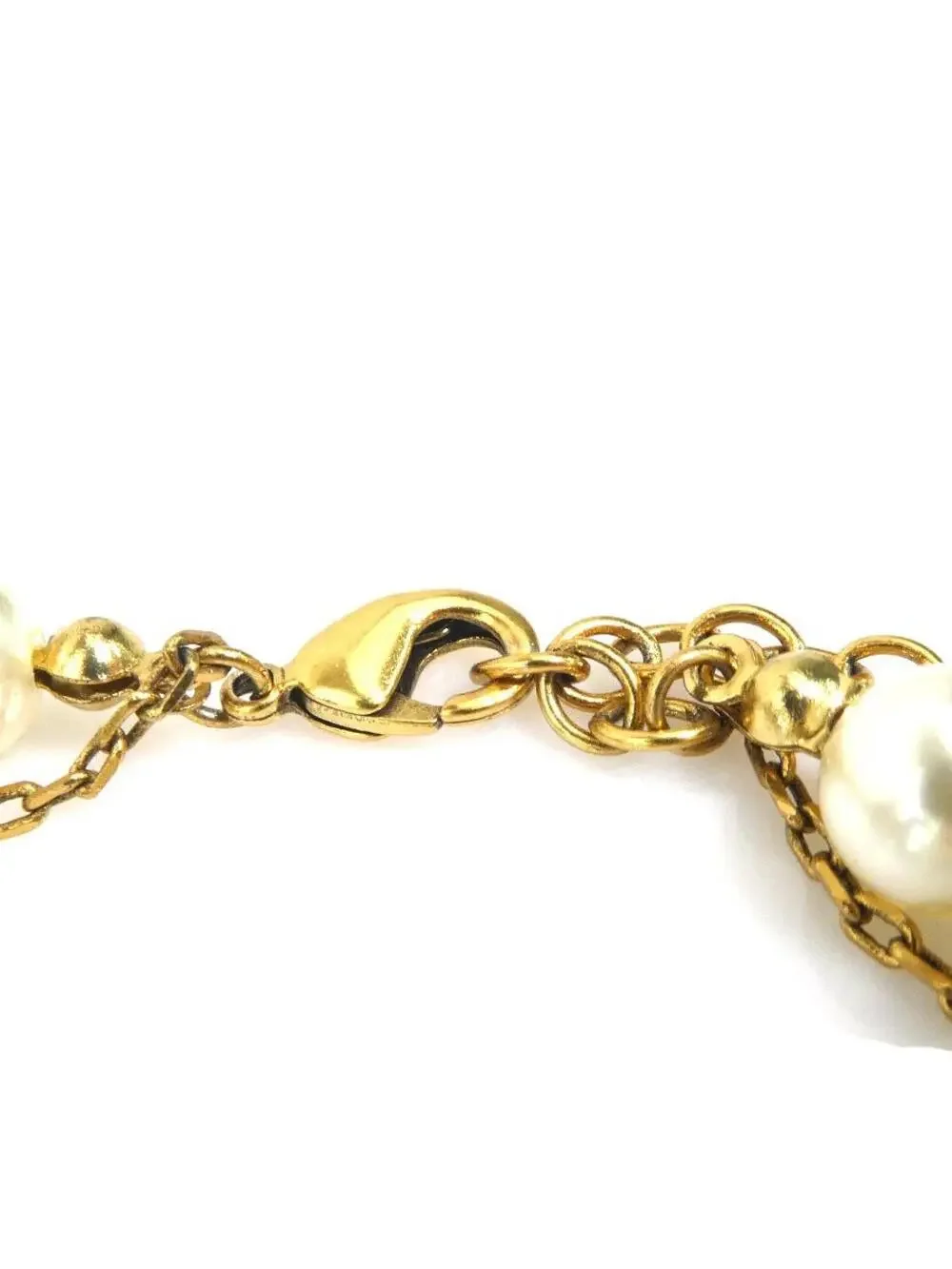Auth Christian Dior Necklace White/Gold #302667C24B